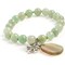 Earth's Jewels Semi-Precious Aventurine Natural Green Gemstone Bracelet, Agate & Clover Charm